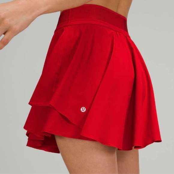 lululemon athletica Pants - Lululemon Court Rival High Rise Pleated Skirt in Dark Red